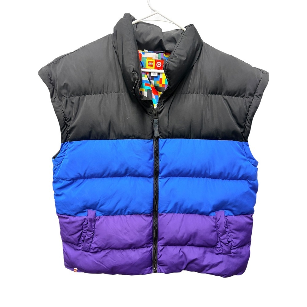 LEGO x Target Colorblock Puffer Vest Black Blue Purple Men's Large
